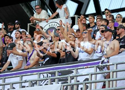 Fussball 2. Liga. SK Austria Klagenfurt gegen Young Violets Austria Wien. Fans  (Klagenfurt). Klagenfurt, 8.8.2025.
Foto: Kuess
www.qspictures.net
---
pressefotos, pressefotografie, kuess, qs, qspictures, sport, bild, bilder, bilddatenbank