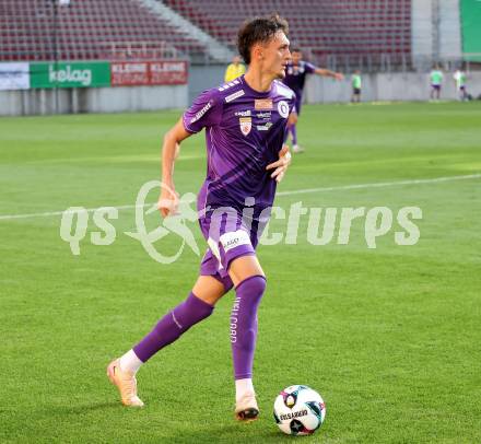 Fussball 2. Liga. SK Austria Klagenfurt gegen Young Violets Austria Wien. Marcel Krnjic  (Klagenfurt). Klagenfurt, 8.8.2025.
Foto: Kuess
www.qspictures.net
---
pressefotos, pressefotografie, kuess, qs, qspictures, sport, bild, bilder, bilddatenbank