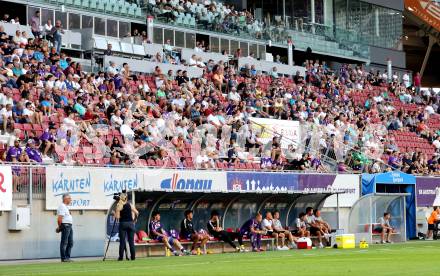 Fussball 2. Liga. SK Austria Klagenfurt gegen Young Violets Austria Wien. Fans  (Klagenfurt). Klagenfurt, 8.8.2025.
Foto: Kuess
www.qspictures.net
---
pressefotos, pressefotografie, kuess, qs, qspictures, sport, bild, bilder, bilddatenbank