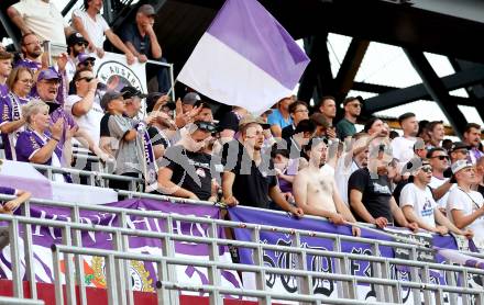 Fussball 2. Liga. SK Austria Klagenfurt gegen Young Violets Austria Wien. Fans  (Klagenfurt). Klagenfurt, 8.8.2025.
Foto: Kuess
www.qspictures.net
---
pressefotos, pressefotografie, kuess, qs, qspictures, sport, bild, bilder, bilddatenbank