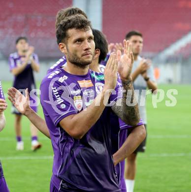 Fussball 2. Liga. SK Austria Klagenfurt gegen Young Violets Austria Wien. Marco Gantschnig  (Klagenfurt). Klagenfurt, 8.8.2025.
Foto: Kuess
www.qspictures.net
---
pressefotos, pressefotografie, kuess, qs, qspictures, sport, bild, bilder, bilddatenbank