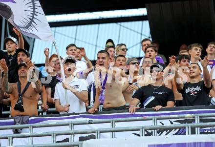 Fussball 2. Liga. SK Austria Klagenfurt gegen Young Violets Austria Wien. Fans (Klagenfurt). Klagenfurt, 8.8.2025.
Foto: Kuess
www.qspictures.net
---
pressefotos, pressefotografie, kuess, qs, qspictures, sport, bild, bilder, bilddatenbank