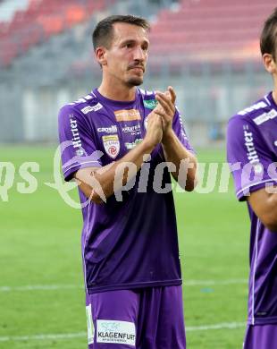 Fussball 2. Liga. SK Austria Klagenfurt gegen Young Violets Austria Wien. Michael Lang  (Klagenfurt). Klagenfurt, 8.8.2025.
Foto: Kuess
www.qspictures.net
---
pressefotos, pressefotografie, kuess, qs, qspictures, sport, bild, bilder, bilddatenbank