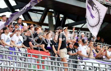 Fussball 2. Liga. SK Austria Klagenfurt gegen Young Violets Austria Wien. Fans  (Klagenfurt). Klagenfurt, 8.8.2025.
Foto: Kuess
www.qspictures.net
---
pressefotos, pressefotografie, kuess, qs, qspictures, sport, bild, bilder, bilddatenbank