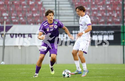 Fussball 2. Liga. SK Austria Klagenfurt gegen Young Violets Austria Wien. Matteo Kitz  (Klagenfurt). Klagenfurt, 8.8.2025.
Foto: Kuess
www.qspictures.net
---
pressefotos, pressefotografie, kuess, qs, qspictures, sport, bild, bilder, bilddatenbank