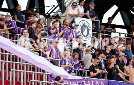 Fussball 2. Liga. SK Austria Klagenfurt gegen Young Violets Austria Wien. Fans (Klagenfurt). Klagenfurt, 8.8.2025.
Foto: Kuess
www.qspictures.net
---
pressefotos, pressefotografie, kuess, qs, qspictures, sport, bild, bilder, bilddatenbank