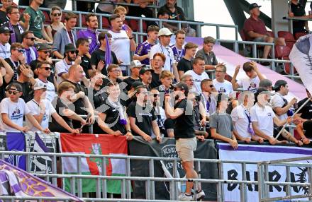 Fussball 2. Liga. SK Austria Klagenfurt gegen Young Violets Austria Wien. Fans  (Klagenfurt). Klagenfurt, 8.8.2025.
Foto: Kuess
www.qspictures.net
---
pressefotos, pressefotografie, kuess, qs, qspictures, sport, bild, bilder, bilddatenbank
