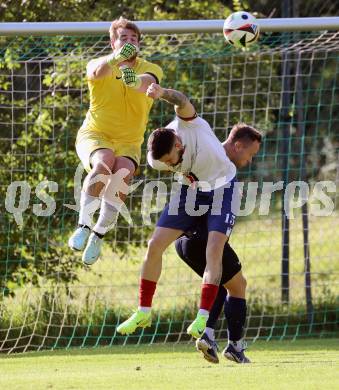 Fussball Unterliga Mitte. Arriach gegen Ludmannsdorf. Maximilian Milosevic  (Arriach), Manuel Jachs   (Ludmannsdorf).  Arriach, am 9.8.2025.
Foto. Kuess
www.qspictures.net
---
pressefotos, pressefotografie, kuess, qs, qspictures, sport, bild, bilder, bilddatenbank
