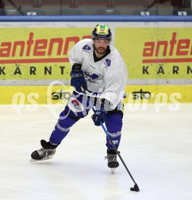 Eishockey Bundesliga. Training VSV.  Steven Strong. Villach, am 11.8.2025.
Foto: Kuess
www.qspictures.net
---
pressefotos, pressefotografie, kuess, qs, qspictures, sport, bild, bilder, bilddatenbank
