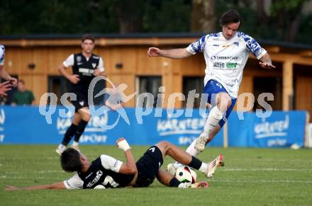 Fussball Regionalliga Mitte.  Treibach gegen Voitsberg.  Marco Paul Pirker (Treibach),   Philipp Sick  (Voitsberg).  Treibach, am 15.8.2025.
Foto. Kuess
www.qspictures.net
---
pressefotos, pressefotografie, kuess, qs, qspictures, sport, bild, bilder, bilddatenbank