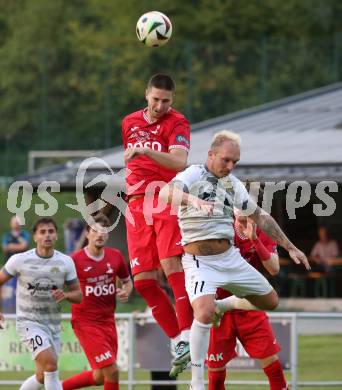 Fussball Kaerntner Liga.  Koettmannsdorf gegen SAK.  Aner Mandzic (Koettmannsdorf), Zan Kumer    (SAK).  Klagenfurt, am 17.8.2025.
Foto. Kuess
www.qspictures.net
---
pressefotos, pressefotografie, kuess, qs, qspictures, sport, bild, bilder, bilddatenbank
