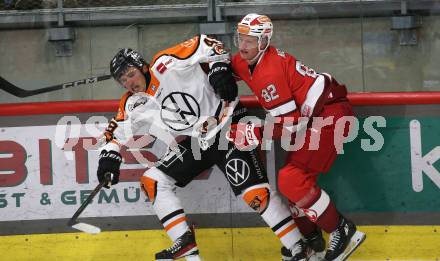 Eishockey Bundesliga. Testspiel. KAC gegen Grizzlys Wolfsburg. Thimo Nickl  (KAC),  Bobby Lynch (Wolfsburg) Klagenfurt, am 20.8.2025.
Foto: Kuess
www.qspictures.net
---
pressefotos, pressefotografie, kuess, qs, qspictures, sport, bild, bilder, bilddatenbank