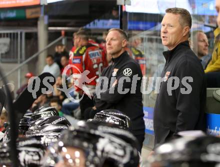 Eishockey Bundesliga. Testspiel. KAC gegen Grizzlys Wolfsburg. Trainer Mike Stewart (Wolfsburg) Klagenfurt, am 20.8.2025.
Foto: Kuess
www.qspictures.net
---
pressefotos, pressefotografie, kuess, qs, qspictures, sport, bild, bilder, bilddatenbank