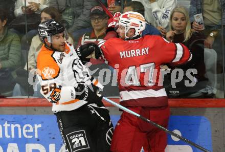 Eishockey Bundesliga. Testspiel. KAC gegen Grizzlys Wolfsburg. Jordan Murray (KAC), Tyler Gaudet (Wolfsburg) Klagenfurt, am 20.8.2025.
Foto: Kuess
www.qspictures.net
---
pressefotos, pressefotografie, kuess, qs, qspictures, sport, bild, bilder, bilddatenbank