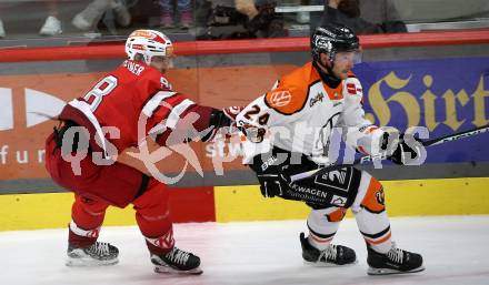 Eishockey Bundesliga. Testspiel. KAC gegen Grizzlys Wolfsburg. Daniel Obersteiner (KAC), Janik Moeser  (Wolfsburg) Klagenfurt, am 20.8.2025.
Foto: Kuess
www.qspictures.net
---
pressefotos, pressefotografie, kuess, qs, qspictures, sport, bild, bilder, bilddatenbank