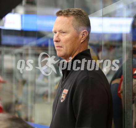 Eishockey Bundesliga. Testspiel. KAC gegen Grizzlys Wolfsburg. Trainer Mike Stewart  (Wolfsburg) Klagenfurt, am 20.8.2025.
Foto: Kuess
www.qspictures.net
---
pressefotos, pressefotografie, kuess, qs, qspictures, sport, bild, bilder, bilddatenbank