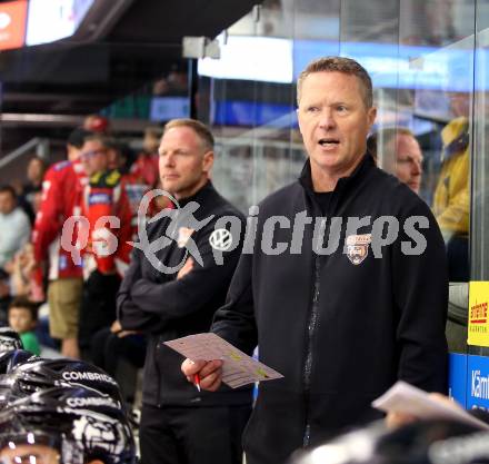Eishockey Bundesliga. Testspiel. KAC gegen Grizzlys Wolfsburg. Trainer Mike Stewart (Wolfsburg) Klagenfurt, am 20.8.2025.
Foto: Kuess
www.qspictures.net
---
pressefotos, pressefotografie, kuess, qs, qspictures, sport, bild, bilder, bilddatenbank