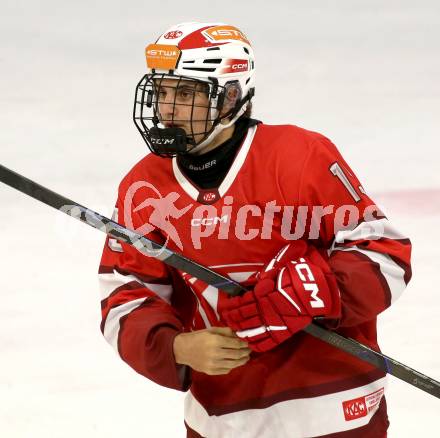 Eishockey Bundesliga. Testspiel. KAC gegen Grizzlys Wolfsburg.  Johannes Dobrovolny (KAC).  Klagenfurt, am 20.8.2025.
Foto: Kuess
www.qspictures.net
---
pressefotos, pressefotografie, kuess, qs, qspictures, sport, bild, bilder, bilddatenbank