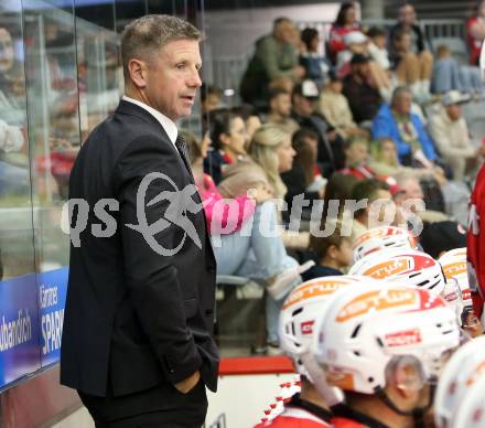 Eishockey Bundesliga. Testspiel. KAC gegen Grizzlys Wolfsburg.  Trainer Kirk Furey  (KAC). Klagenfurt, am 20.8.2025.
Foto: Kuess
www.qspictures.net
---
pressefotos, pressefotografie, kuess, qs, qspictures, sport, bild, bilder, bilddatenbank