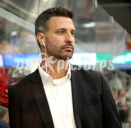 Eishockey Bundesliga. Testspiel. KAC gegen Grizzlys Wolfsburg.  Co-Trainer David Fischer (KAC). Klagenfurt, am 20.8.2025.
Foto: Kuess
www.qspictures.net
---
pressefotos, pressefotografie, kuess, qs, qspictures, sport, bild, bilder, bilddatenbank