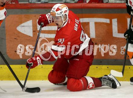 Eishockey Bundesliga. Testspiel. KAC gegen Grizzlys Wolfsburg. Finn Van Ee (KAC).  Klagenfurt, am 20.8.2025.
Foto: Kuess
www.qspictures.net
---
pressefotos, pressefotografie, kuess, qs, qspictures, sport, bild, bilder, bilddatenbank