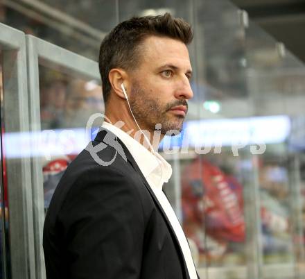 Eishockey Bundesliga. Testspiel. KAC gegen Grizzlys Wolfsburg.  Co-Trainer David Fischer (KAC). Klagenfurt, am 20.8.2025.
Foto: Kuess
www.qspictures.net
---
pressefotos, pressefotografie, kuess, qs, qspictures, sport, bild, bilder, bilddatenbank