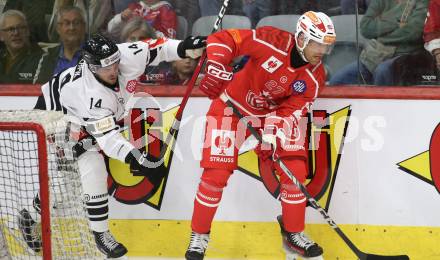 Eishockey Champions Hockey League. CHL. KAC gegen Sparta Prague. Thomas Hundertpfund  (KAC), Filip Chlapik  (Prag). Klagenfurt, am 28.8.2025.
Foto: Kuess
www.qspictures.net
---
pressefotos, pressefotografie, kuess, qs, qspictures, sport, bild, bilder, bilddatenbank
