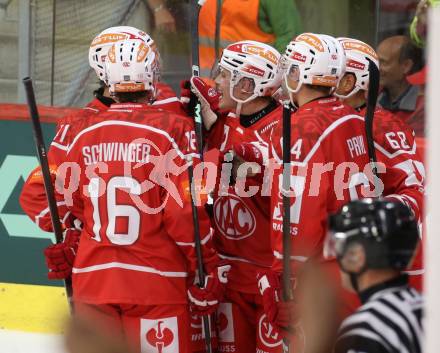 Eishockey Champions Hockey League. CHL. KAC gegen Sparta Prague. Torjubel Finn Van Ee  (KAC). Klagenfurt, am 28.8.2025.
Foto: Kuess
www.qspictures.net
---
pressefotos, pressefotografie, kuess, qs, qspictures, sport, bild, bilder, bilddatenbank