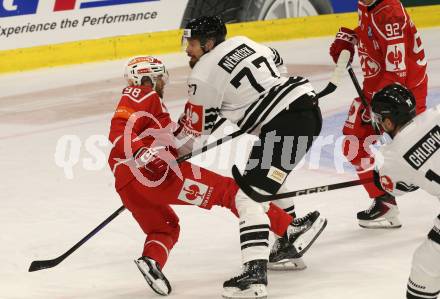Eishockey Champions Hockey League. CHL. KAC gegen Sparta Prague. Daniel Obersteiner   (KAC), David Nemecek  (Prag). Klagenfurt, am 28.8.2025.
Foto: Kuess
www.qspictures.net
---
pressefotos, pressefotografie, kuess, qs, qspictures, sport, bild, bilder, bilddatenbank
