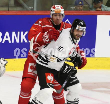 Eishockey Champions Hockey League. CHL. KAC gegen Sparta Prague. Mick Petersen  (KAC), Mark Pysyk  (Prag). Klagenfurt, am 28.8.2025.
Foto: Kuess
www.qspictures.net
---
pressefotos, pressefotografie, kuess, qs, qspictures, sport, bild, bilder, bilddatenbank