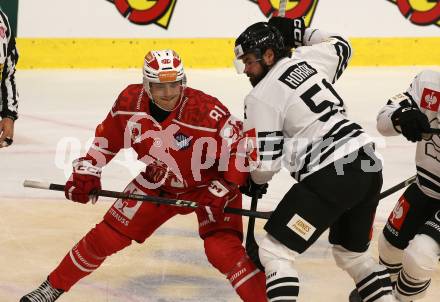 Eishockey Champions Hockey League. CHL. KAC gegen Sparta Prague.  Finn Van Ee  (KAC), Roman Horak  (Prag). Klagenfurt, am 28.8.2025.
Foto: Kuess
www.qspictures.net
---
pressefotos, pressefotografie, kuess, qs, qspictures, sport, bild, bilder, bilddatenbank