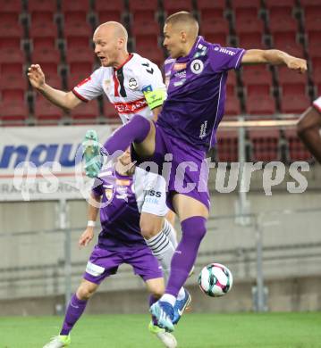 Fussball 2. Liga. SK Austria Klagenfurt gegen Admira Wacker.  Bartol Barisic (Klagenfurt), Stefan Haudum  (Admira). Klagenfurt, 29.8.2025.
Foto: Kuess
www.qspictures.net
---
pressefotos, pressefotografie, kuess, qs, qspictures, sport, bild, bilder, bilddatenbank