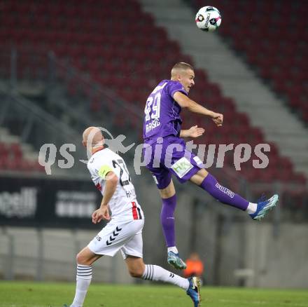 Fussball 2. Liga. SK Austria Klagenfurt gegen Admira Wacker. Bartol Barisic  (Klagenfurt), Stefan Haudum  (Admira). Klagenfurt, 29.8.2025.
Foto: Kuess
www.qspictures.net
---
pressefotos, pressefotografie, kuess, qs, qspictures, sport, bild, bilder, bilddatenbank