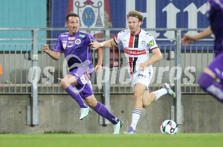 Fussball 2. Liga. SK Austria Klagenfurt gegen Admira Wacker. Michael Lang  (Klagenfurt),  Sky Schwarz (Admira). Klagenfurt, 29.8.2025.
Foto: Kuess
www.qspictures.net
---
pressefotos, pressefotografie, kuess, qs, qspictures, sport, bild, bilder, bilddatenbank