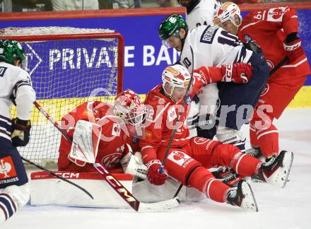 Eishockey Champions Hockey League. CHL. KAC gegen Eisbaeren Berlin. Sebastian Dahm, Clemens Unterweger  (KAC),  Lean Bergmann (Berlin). Klagenfurt, am 30.8.2025.
Foto: Kuess
www.qspictures.net
---
pressefotos, pressefotografie, kuess, qs, qspictures, sport, bild, bilder, bilddatenbank