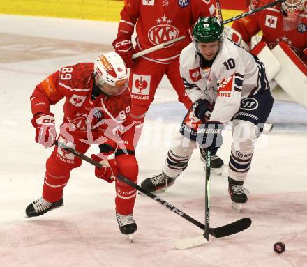 Eishockey Champions Hockey League. CHL. KAC gegen Eisbaeren Berlin. Raphael Herburger  (KAC),  Lean Bergmann  (Berlin). Klagenfurt, am 30.8.2025.
Foto: Kuess
www.qspictures.net
---
pressefotos, pressefotografie, kuess, qs, qspictures, sport, bild, bilder, bilddatenbank