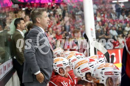 Eishockey Champions Hockey League. CHL. KAC gegen Eisbaeren Berlin.  Trainer Kirk Furey  (KAC). Klagenfurt, am 30.8.2025.
Foto: Kuess
www.qspictures.net
---
pressefotos, pressefotografie, kuess, qs, qspictures, sport, bild, bilder, bilddatenbank