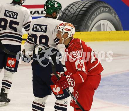 Eishockey Champions Hockey League. CHL. KAC gegen Eisbaeren Berlin. Torjubel Luka Gomboc  (KAC). Klagenfurt, am 30.8.2025.
Foto: Kuess
www.qspictures.net
---
pressefotos, pressefotografie, kuess, qs, qspictures, sport, bild, bilder, bilddatenbank