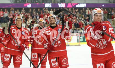 Eishockey Champions Hockey League. CHL. KAC gegen Eisbaeren Berlin.  Jubel  (KAC). Klagenfurt, am 30.8.2025.
Foto: Kuess
www.qspictures.net
---
pressefotos, pressefotografie, kuess, qs, qspictures, sport, bild, bilder, bilddatenbank