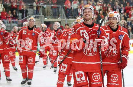 Eishockey Champions Hockey League. CHL. KAC gegen Eisbaeren Berlin.  Jubel  (KAC). Klagenfurt, am 30.8.2025.
Foto: Kuess
www.qspictures.net
---
pressefotos, pressefotografie, kuess, qs, qspictures, sport, bild, bilder, bilddatenbank