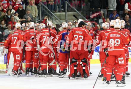 Eishockey Champions Hockey League. CHL. KAC gegen Eisbaeren Berlin. Jubel   (KAC). Klagenfurt, am 30.8.2025.
Foto: Kuess
www.qspictures.net
---
pressefotos, pressefotografie, kuess, qs, qspictures, sport, bild, bilder, bilddatenbank
