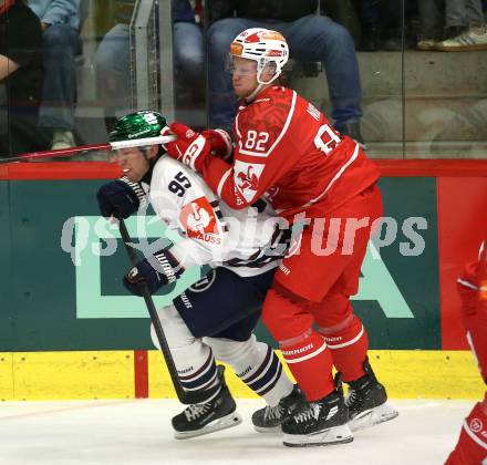 Eishockey Champions Hockey League. CHL. KAC gegen Eisbaeren Berlin.  Thimo Nickl (KAC), Frederik Tiffels   (Berlin). Klagenfurt, am 30.8.2025.
Foto: Kuess
www.qspictures.net
---
pressefotos, pressefotografie, kuess, qs, qspictures, sport, bild, bilder, bilddatenbank