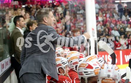 Eishockey Champions Hockey League. CHL. KAC gegen Eisbaeren Berlin.  Trainer Kirk Furey (KAC). Klagenfurt, am 30.8.2025.
Foto: Kuess
www.qspictures.net
---
pressefotos, pressefotografie, kuess, qs, qspictures, sport, bild, bilder, bilddatenbank