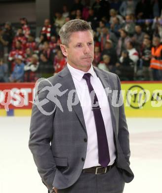 Eishockey Champions Hockey League. CHL. KAC gegen Eisbaeren Berlin. Trainer Kirk Furey  (KAC). Klagenfurt, am 30.8.2025.
Foto: Kuess
www.qspictures.net
---
pressefotos, pressefotografie, kuess, qs, qspictures, sport, bild, bilder, bilddatenbank