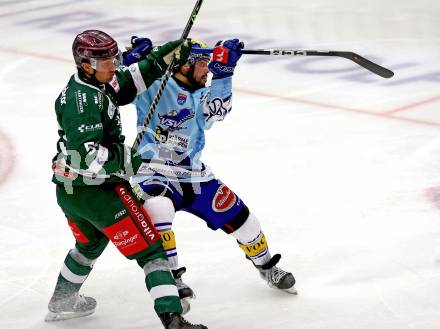 Eishockey Bundesliga. Testspiel. VSV gegen Rosenheim. Steven Strong  (VSV),  Daniel Weiss   (Rosenheim). Villach, am 6.9..2025.
Foto: Kuess
www.qspictures.net
---
pressefotos, pressefotografie, kuess, qs, qspictures, sport, bild, bilder, bilddatenbank