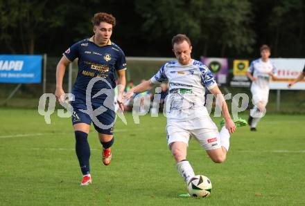 Fussball Regionalliga. Velden gegen Treibach. Lukas Lorinson  (Velden), Thomas Pirker  (Treibach). Velden, am 12.9.2025.
Foto: Kuess
www.qspictures.net
---
pressefotos, pressefotografie, kuess, qs, qspictures, sport, bild, bilder, bilddatenbank