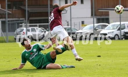 Fussball 1. Klasse Mitte. Bad Kleinkirchheim gegen Rosegg.  Marcel Trausnitz (Bad Kleinkirchheim), Georg Kleber   (Rosegg). Bad Kleinkirchheim, am 13.9.2025.
Foto: Kuess
www.qspictures.net
---
pressefotos, pressefotografie, kuess, qs, qspictures, sport, bild, bilder, bilddatenbank
