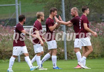 Fussball 1. Klasse Mitte. Bad Kleinkirchheim gegen Rosegg.  Torjubel Mario Trattler  (Bad Kleinkirchheim). Bad Kleinkirchheim, am 13.9.2025.
Foto: Kuess
www.qspictures.net
---
pressefotos, pressefotografie, kuess, qs, qspictures, sport, bild, bilder, bilddatenbank