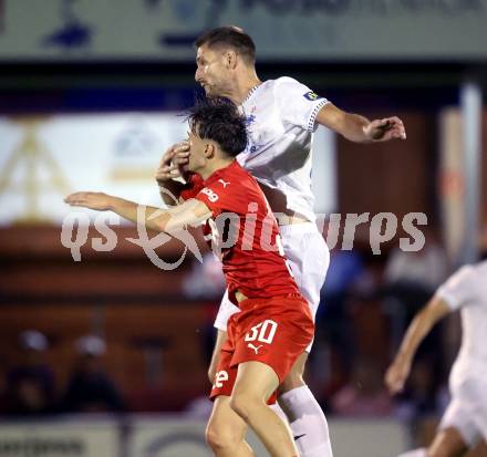 Fussball KÃ¤rntner Liga. SAK gegen St. Veit. Leo Ejup   (SAK),  Maximilian Trappitsch  (St. Veit).  Klagenfurt, am 19.9.2025.
Foto: Kuess
www.qspictures.net
---
pressefotos, pressefotografie, kuess, qs, qspictures, sport, bild, bilder, bilddatenbank