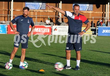 Fussball KÃ¤rntner Liga. SAK gegen St. Veit.   Co-Trainer Simon Sander, Trainer Goran Jolic (SAK)). Klagenfurt, am 19.9.2025.
Foto: Kuess
www.qspictures.net
---
pressefotos, pressefotografie, kuess, qs, qspictures, sport, bild, bilder, bilddatenbank